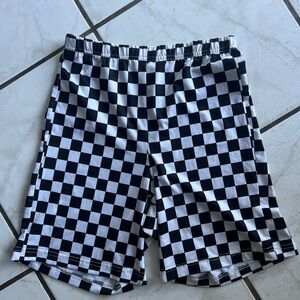 Checkered Black and White Shorts